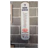 Metal Raytheon advertising thermometer 36' x 8'