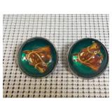 Pair of Vintage Horse Bridle Rosettes