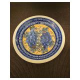 Polish Pottery featuring the 'Tuscan Grapes' pattern. Handmade in Poland