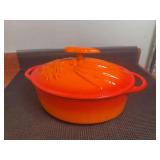 Technique Orange Carrot 4 qt. Enamel Cast Iron Dutch Oven Casserole