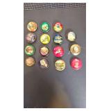 Collection of brass and glass bubble broch pins