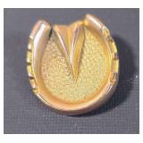 9K Gold Horseshoe Pin - 5.3 Grams