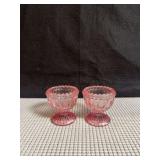 Pair of Pink Depression Glass Egg Cups