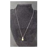 .925 necklace and earrings with natural gemstone - 2.54 Gr