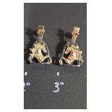 10K with .925 Silver Horse Earrings - 9.2 Gr
