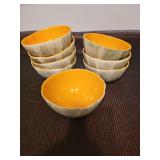 Eight bowls, Melon collection by the Portuguese brand Bordallo Pinheiro.