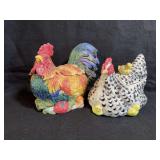 Pair of Vintage Fitz and Floyd Chicken and Rooster Cookie Jars