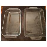 Two rectangle baking dishes, larger one is 3qt/13.25x9.25