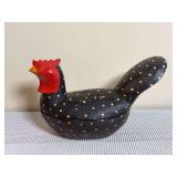 Carved Wooden Hen Container