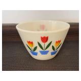 Anchor Hocking Fire-King milk glass 8” Mixing Bowl with Tulip Pattern