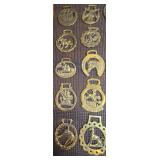 Collection of vintage English brass horse harness medallions - (group 3 23 pieces)