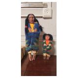 Skookum the Great Indian Character Doll with box and Indian child