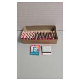 Collection of D.D. Bean & Sons advertising matchbooks featuring vintage JFK stamp promotions.