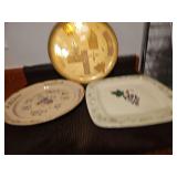 Three miscellaneous serving platters