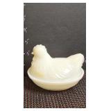 Westmoreland small milk glass Hen on nest candy dish