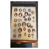 Collection of painted porcelain broches - Group 3
