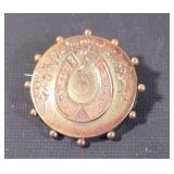 9K Gold Horseshoe Brooch - 3.0 Grams