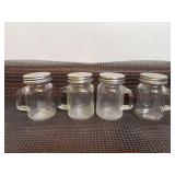Set of Four Mason Jar Style Salt and Pepper Shakers (3”)