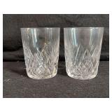 Pair of Vintage Cut Glass 4” Whiskey Tumblers