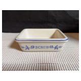 Vintage Ironstone Soap Dish with Crosstitch Style Design
