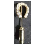 14K with .21 Ctw Natural Diamonds brooch pin. - 1 Gram