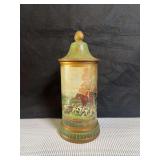 Ceramic Container with Lid Featuring Fox Hunt Scene