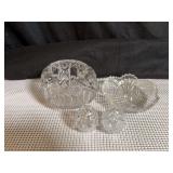 Collection of cut glass or crystal decor items
