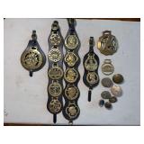 Collection of horse brasses (harness medallions), and Horse Bridle Rosettes and Saddle Buckles
