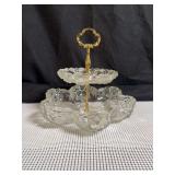 Vintage Mikasa Crystal Two-Tier Serving  Tray