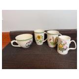 Collection of Mugs with Floral Designs