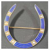 9K Horseshoe Pin - 8.2 Grams