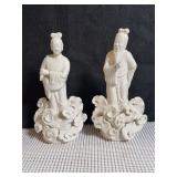 Pair of Chinese Porcelain Statues of Deities or Immortals
