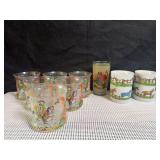 Collection of Vintage Equestrian Themed Drinkware