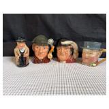 Collection of Character Jugs, Three from Royal Doulton and one from Beswick