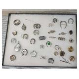 Collection of .925/Gold Filled Pin/Brooch Pieces - 208 Grams