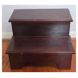 Wooden two-step stool
