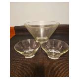 Salad serving and two portion bowls