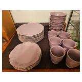 Lenox French Perle collection dinnerware,  Violet. Incomplete. Ate dinner plates, four salad plates, eight bowls and six mugs.
