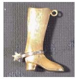 14K Gold Boot with Spur Charm - 1.1 Grams