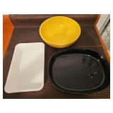 Assorted serving dishes.