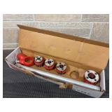 Rigid No. 00-R Drop Head  Pipe Threader Set (1/8” to 3/4”; missing 1/2”)