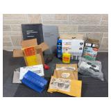 Lot Misc Shop Accessories (Starrett Oil, 3M Hand Block, Flood Lights, Scot ch-Brite Surface Conditioning Stars, etc)