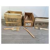 Lot of NOS Wood Chip Brushes and Wire Scratch Brush