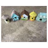 (6) Bird Houses. Some Metal, Some Metal and Wood Construction