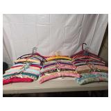 Collection of Vintage Satin and Fabric-Covered Padded Clothing Hangers