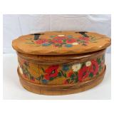 Hand Painted Wooden Barrel Box