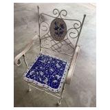 Metal garden Chair With Mosaic Tile Seat