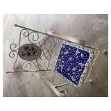 Metal garden Chair With Mosaic Tile Seat