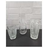 3 Clear Decorative Crystal Glassware