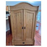 Knotty Pine Wardrobe with Key